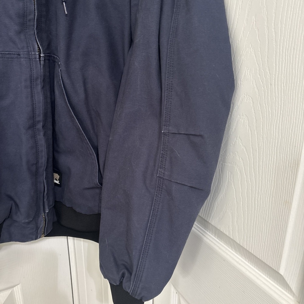 Berne Mens Workwear Jacket Duck Canvas Full Zip Hood Industrial HJ51ND 2XL Blue - Picture 7 of 15